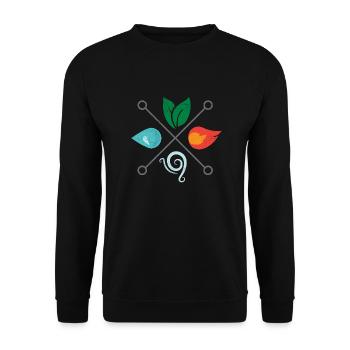 Symbol Vier Elemente Erde Luft Luft Feuer Wasser - Unisex Pullover - Schwarz - Vorne - Alina (178cm) & Michal (187cm)