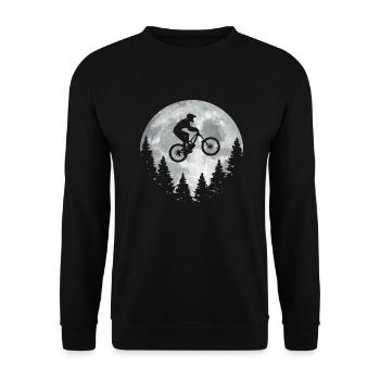 Mountainbiker Moon Cyclist Cyclist Cyclist - Unisex Sweatshirt - black - Front - Alina (178cm) & Michal (187cm)