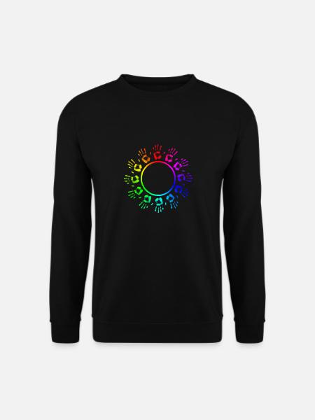 colorful Haende in a circle in rainbow - Unisex Sweatshirt - black