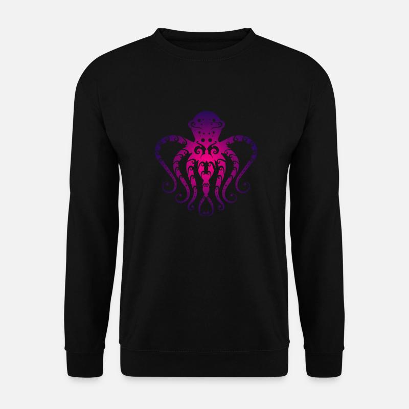 Maori Krake Polynesien Tribal Tattoo Geschenkidee - Unisex Pullover - Schwarz