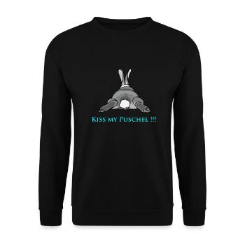 Kiss my Puschel - Unisex Pullover - Schwarz - Vorne - Alina (178cm) & Michal (187cm)