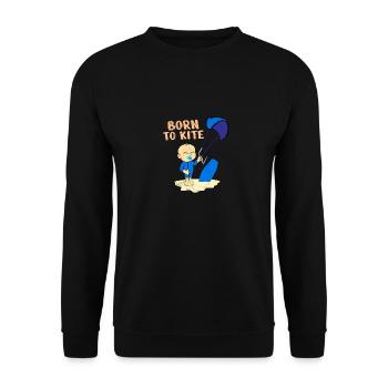 Kite Surfer Born to Kite Baby Kids Gift Idea - Unisex Sweatshirt - black - Front - Alina (178cm) & Michal (187cm)
