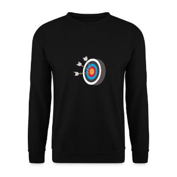 Archery Target Arrow Archer Gift Idea - Unisex Sweatshirt - black - Front - Alina (178cm) & Michal (187cm)