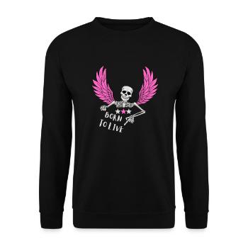 BORN TO LIVE - Unisex Sweatshirt - black - Front - Alina (178cm) & Michal (187cm)