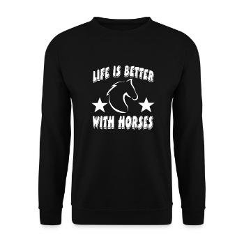 Cheval - Sweat-shirt Unisexe - noir - Devant - Alina (178cm) & Michal (187cm)