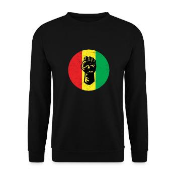 Afrique Afrique Black Power Drôle Idée cadeau - Sweat-shirt Unisexe - noir - Devant - Alina (178cm) & Michal (187cm)