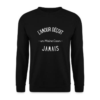L'amour déçoit un Maine coon jamais - Sweat-shirt Unisexe - noir - Devant - Alina (178cm) & Michal (187cm)