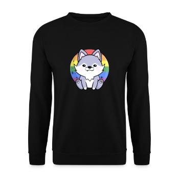 Sweet Wolf Dog Gay Queer Flag Flag LGBTQ Moon - Unisex Sweatshirt - black - Front - Alina (178cm) & Michal (187cm)