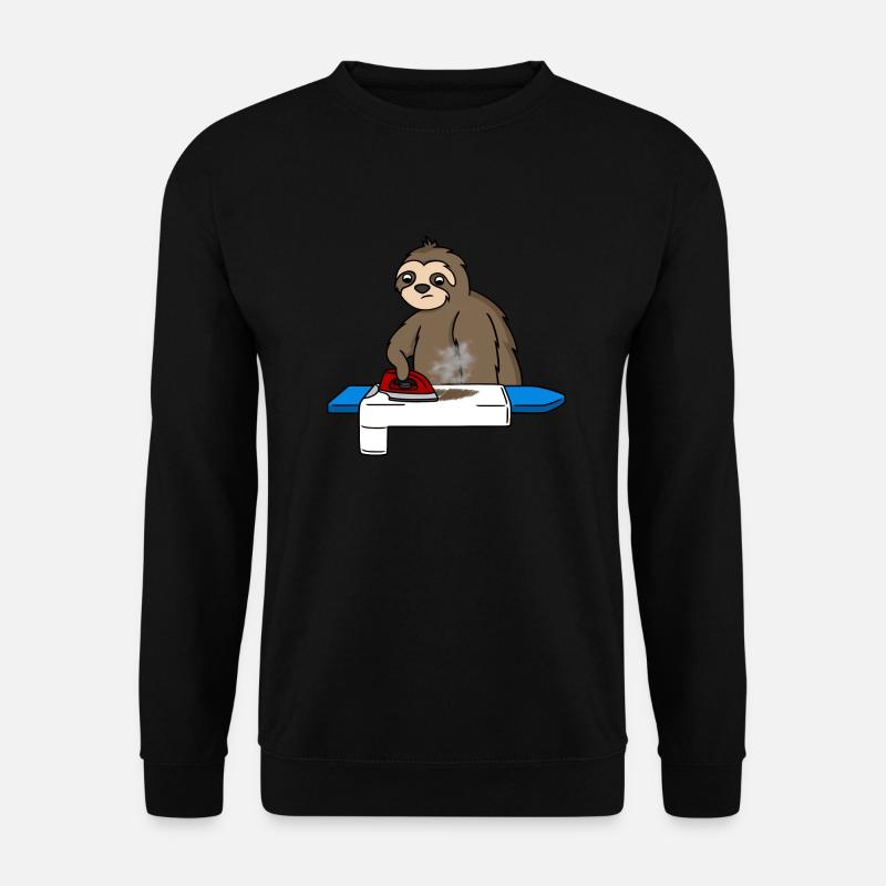 Faultier bügelt sehr langsam - Unisex Pullover - Schwarz