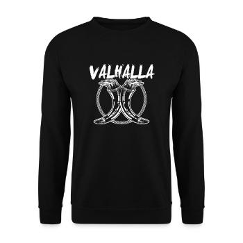 Boisson viking de corne de calice de Valhalla - Sweat-shirt Unisexe - noir - Devant - Alina (178cm) & Michal (187cm)