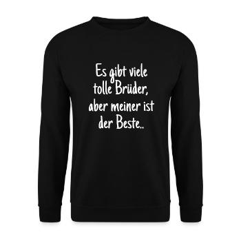 bester Bruder Geschenk Geschwisterliebe coole - Unisex Pullover - Schwarz - Vorne - Alina (178cm) & Michal (187cm)