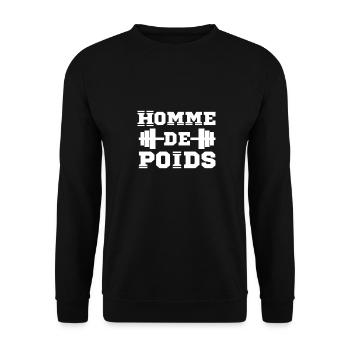 HOMME DE POIDS ! (musculation,fitness,culturisme) - Sweat-shirt Unisexe - noir - Devant - Alina (178cm) & Michal (187cm)
