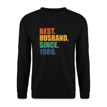 Meilleur mari depuis 1988, cadeau d’anniversaire des 34 ans - Sweat-shirt Unisexe - noir - Devant - Alina (178cm) & Michal (187cm)