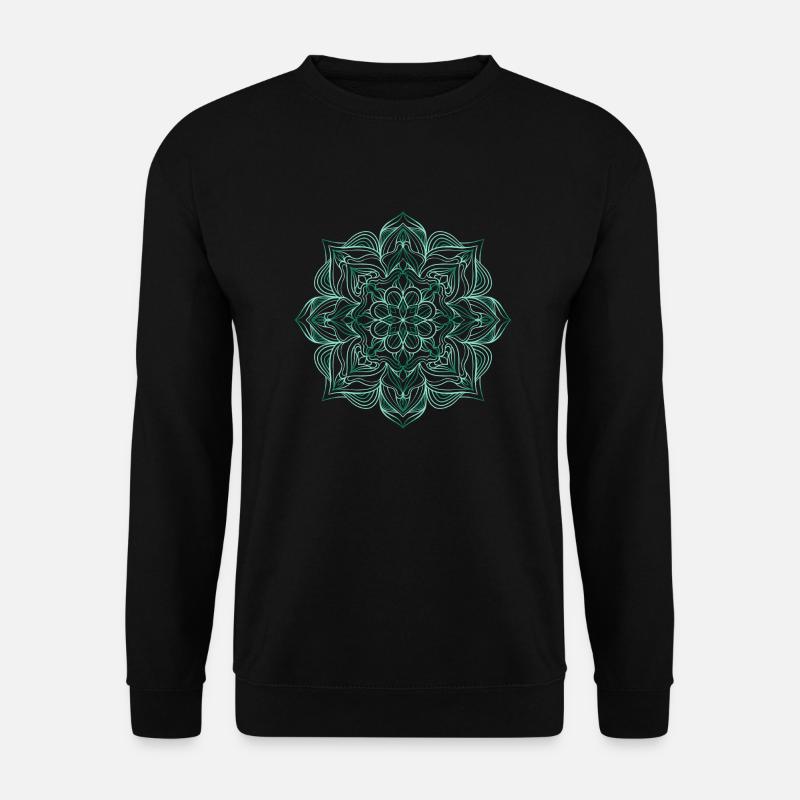 Grünes Mandala Muster - Unisex Pullover - Schwarz