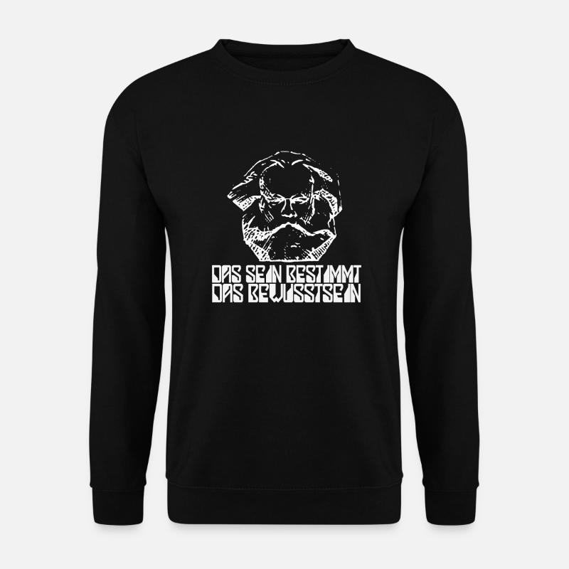 Karl Marx Zitat | Sein bestimmt Bewusstsein - Unisex Pullover - Schwarz