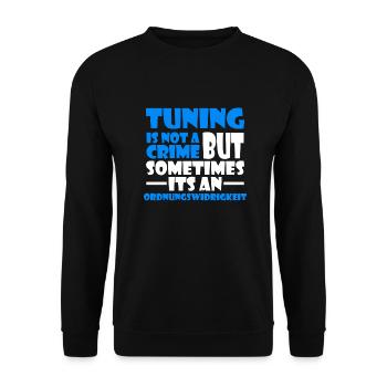 Tuning is not a Crime Auto Geschenk Spruch - Unisex Pullover - Schwarz - Vorne - Alina (178cm) & Michal (187cm)