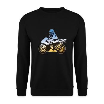 Motorcycle Motorbike color colorful - Unisex Sweatshirt - black - Front - Alina (178cm) & Michal (187cm)