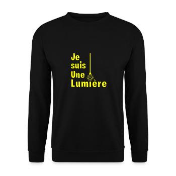 JE SUIS UNE LUMIÈRE ! - Sweat-shirt Unisexe - noir - Devant - Alina (178cm) & Michal (187cm)