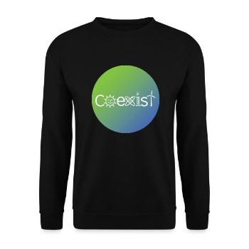 Coexist Solar & Nuclear & Hydropower Wind Power - Unisex Sweatshirt - black - Front - Alina (178cm) & Michal (187cm)