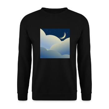 Night sky with moon - Unisex Sweatshirt - black - Front - Alina (178cm) & Michal (187cm)