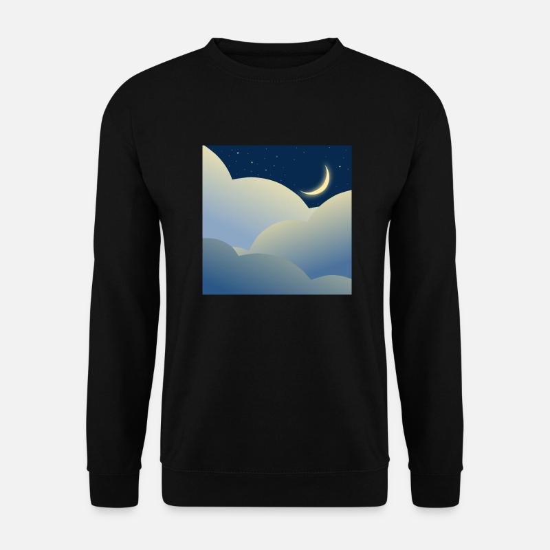 Nachthimmel mit Mond - Unisex Pullover - Schwarz