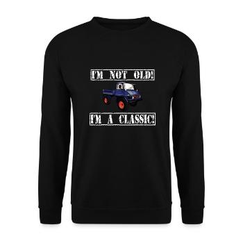 Je ne suis pas vieux - Je suis un classique / Unimog - Sweat-shirt Unisexe - noir - Devant - Alina (178cm) & Michal (187cm)