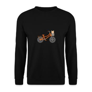 Corgi auf Fahrrad Radeln Corgi-Liebhaber Geschenk - Unisex Pullover - Schwarz - Vorne - Alina (178cm) & Michal (187cm)