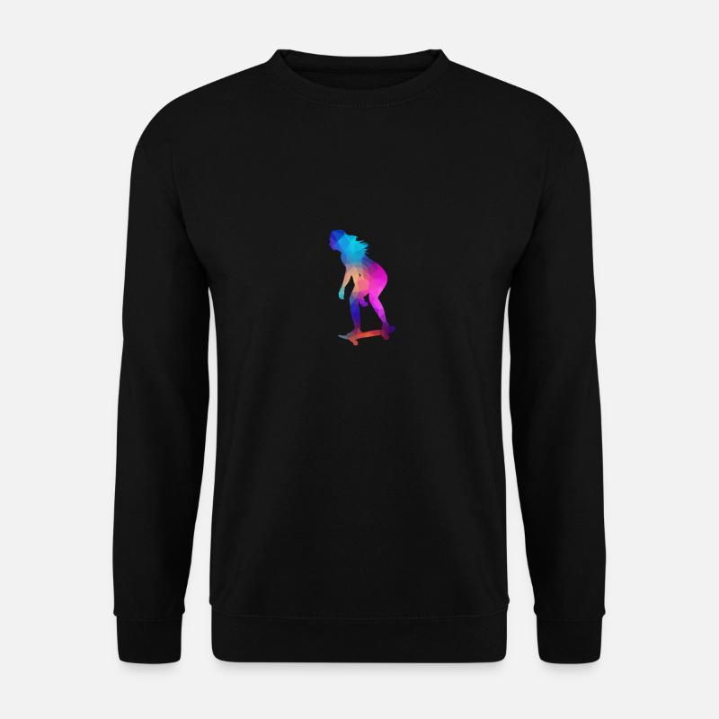 Skateboard Mädchen Skater Skateboarding Geschenk - Unisex Pullover - Schwarz