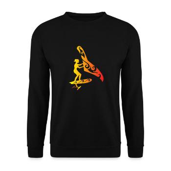 Surfer Wing Foiling Girl Foiling Lover Geschenk - Unisex Pullover - Schwarz - Vorne - Alina (178cm) & Michal (187cm)