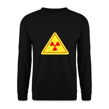 Sybmol Ionizing Radiation Warning Gift - Unisex Sweatshirt - black - Front - Alina (178cm) & Michal (187cm)