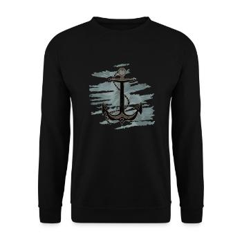 Anchor - Unisex Sweatshirt - black - Front - Alina (178cm) & Michal (187cm)
