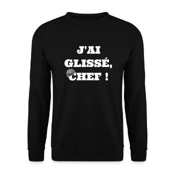 J’ai glissé chef - Sweat-shirt Unisexe - noir - Devant - Alina (178cm) & Michal (187cm)