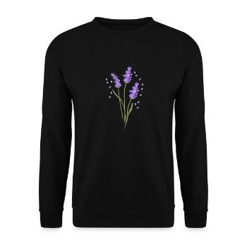 Fleur Pourpre Lavande Été Fleur Idée Cadeau - Sweat-shirt Unisexe - noir - Devant - Alina (178cm) & Michal (187cm)