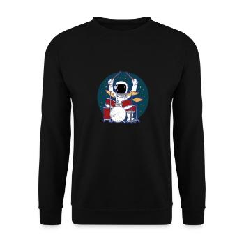 Astronaute Batteur Space Lover Idée cadeau - Sweat-shirt Unisexe - noir - Devant - Alina (178cm) & Michal (187cm)
