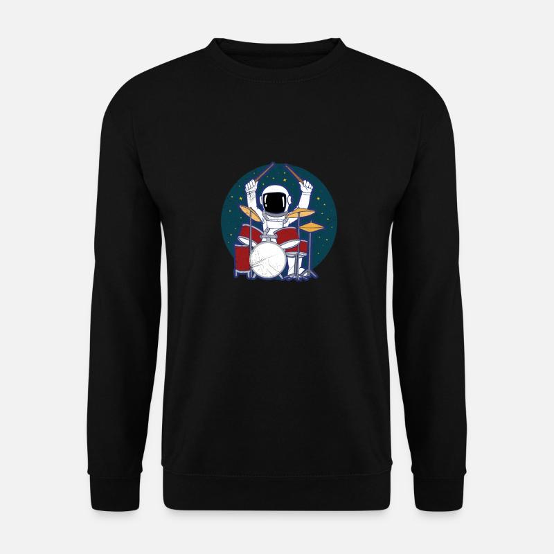 Astronaut Drummer Space Lover Geschenkidee - Unisex Pullover - Schwarz