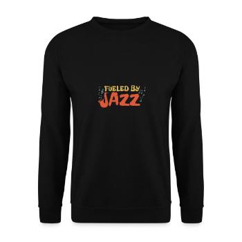 Music Fueled By Jazz Music Lover Gift Idea - Unisex Sweatshirt - black - Front - Alina (178cm) & Michal (187cm)