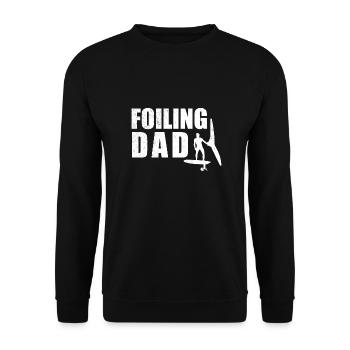 Surfer Foiling Dad Wingfoil Wingfoiler Gift - Unisex Sweatshirt - black - Front - Alina (178cm) & Michal (187cm)
