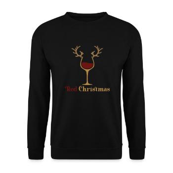 Noël rouge drôle Noël disant cadeau - Sweat-shirt Unisexe - noir - Devant - Alina (178cm) & Michal (187cm)