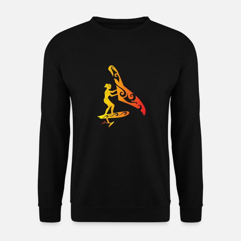 Surfer Wing Foiling Girl Foiling Lover Geschenk - Unisex Pullover - Schwarz