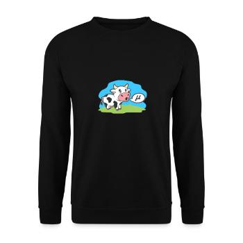 Math Symbols Cow Goes Mu Lustige Tier-Geschenkidee - Unisex Pullover - Schwarz - Vorne - Alina (178cm) & Michal (187cm)