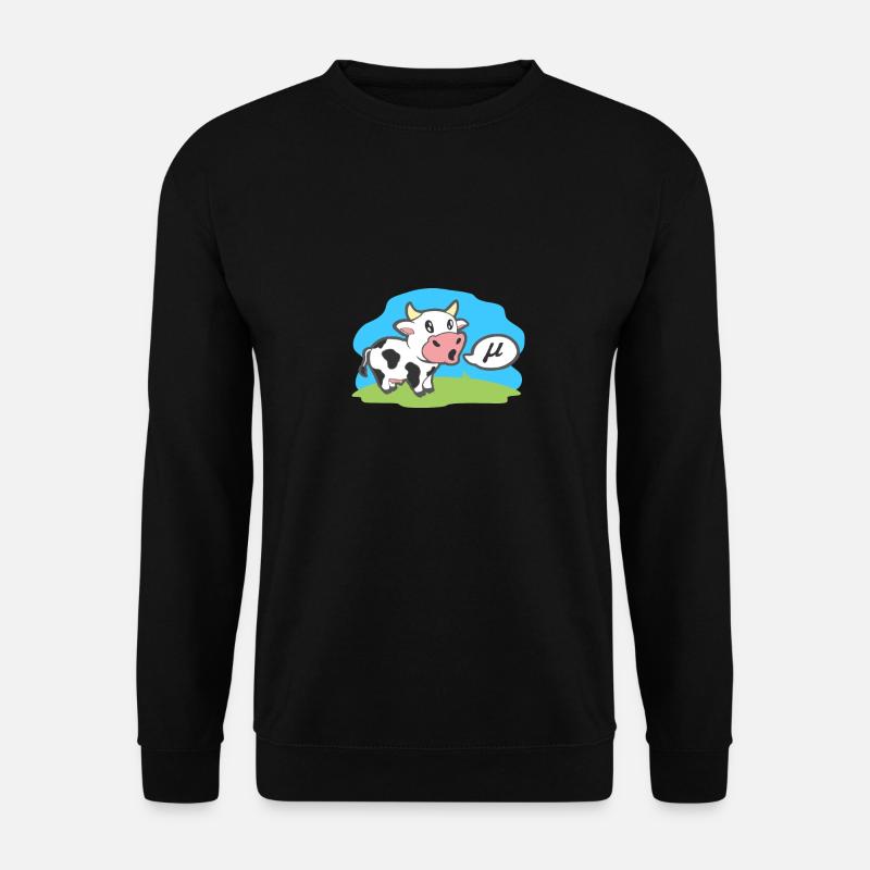Math Symbols Cow Goes Mu Lustige Tier-Geschenkidee - Unisex Pullover - Schwarz