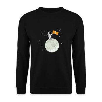 BTC to the moon - Unisex Pullover - Schwarz - Vorne - Alina (178cm) & Michal (187cm)