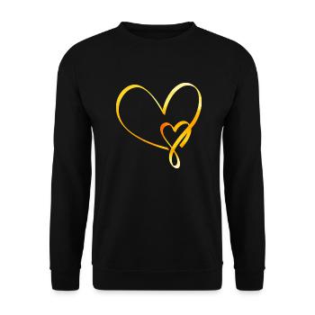Chemise d’amour coeur Noël Saint-Valentin - Sweat-shirt Unisexe - noir - Devant - Alina (178cm) & Michal (187cm)