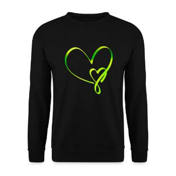 Chemise d’amour coeur Noël Saint-Valentin - Sweat-shirt Unisexe - noir - Devant - Alina (178cm) & Michal (187cm)