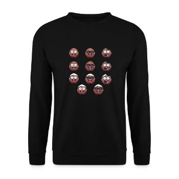 Funny New Year Oliebollen - Unisex Sweatshirt - black - Front - Alina (178cm) & Michal (187cm)
