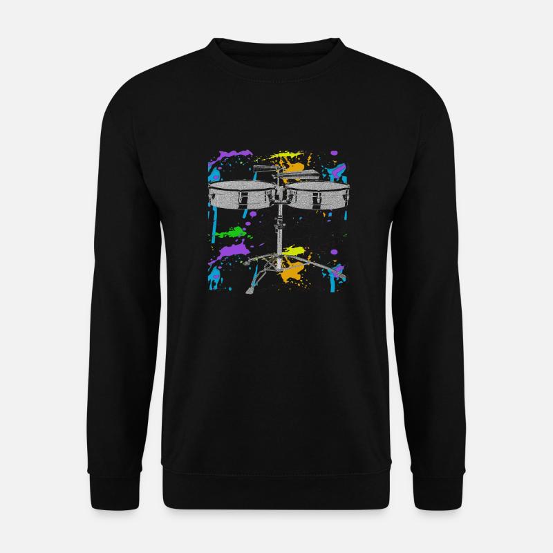Timbal Color Splash Percussion Instrument - Unisex Sweatshirt - black