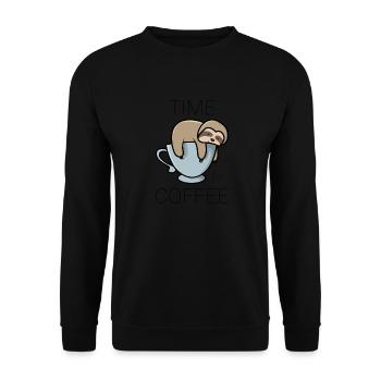 Time for Coffee - Unisex Pullover - Schwarz - Vorne - Alina (178cm) & Michal (187cm)