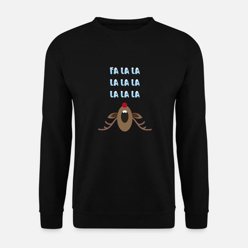 Singendes Rentier Fa la la - Unisex Pullover - Schwarz