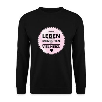 Leben - Unisex Pullover - Schwarz - Vorne - Alina (178cm) & Michal (187cm)