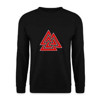 valknut white - Unisex Sweatshirt - black - Front - Alina (178cm) & Michal (187cm)